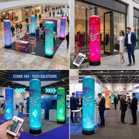 Pilier gonflable rotatif personnalisé avec éclairage LED pour la décoration d'événements, de sports, de mariages, de marchés et de publicités