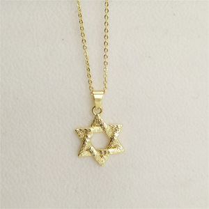 ฟอลโลนเครื่องประดับแฟชั่นจี้ดาวหกเหลี่ยมชุบด้วยทองเหลือง14K - Product Image 4