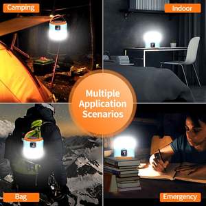 Luz LED Solar para acampar de 1000 vatios, Bombilla recargable USB para tienda de campaña al aire libre, linternas portátiles, luces de emergencia para barbacoa, senderismo - Product Image 6