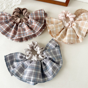 ยางรัด<span class=keywords><strong>ผม</strong></span>ลายสก็อต<span class=keywords><strong>ย้อน</strong></span><span class=keywords><strong>ยุค</strong></span>ขนาดใหญ่แบบขายส่ง สไตล์หวาน ผ้าคอตตอนเนื้อนุ่ม สำหรับผู้หญิง - Product Image 3