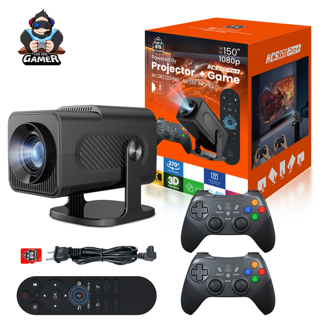 ZOKU Factory HCS350PRO+ Projector Allwinner H713 Dual Android System BT5.4 450 Lumen Game Amount 30000+ Quad Core