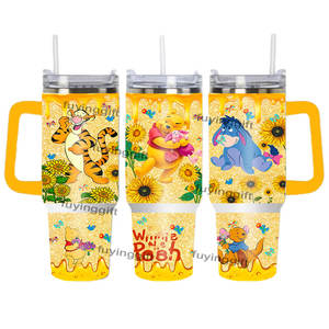Commercio all'ingrosso carino <span class=keywords><strong>orso</strong></span> Stan Cup 40 OZ con manico in paglia termosata 40 oz cartone animato <span class=keywords><strong>tazza</strong></span> da viaggio all'aperto con scatola regalo - Product Image 5
