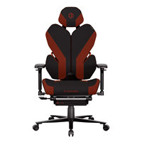 Chaise de jeu ergonomique à dossier haut pivotante, réglable, avec accoudoirs 3D, revêtement en cuir et tissu, repose-pieds, base en acier, vérin à gaz 4 positions