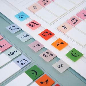Notas Adhesivas Multicolor de PET con Notas Musicales, 5.5x7.5cm, Pestañas de Índice Creativas para Estudiantes, Blocs de Notas Color Caramelo - Product Image 6