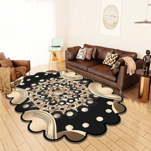 Tappeti Persiani in Cashmere a Pelo Lungo, Motivo a Spirali Bianche e Turchesi, Design Moderno e Astratto - Product Image 2