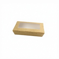 Boîtes à salade en papier kraft recyclable personnalisées avec fenêtre transparente, boîtes à fruits, sushi, boîtes à emporter pour la restauration rapide, boîtes à lunch