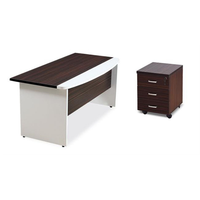 Bureau de travail moderne et durable en panneaux de particules mélaminés, table d'ordinateur, poste de travail pour le personnel de bureau, l'école et l'usage commercial