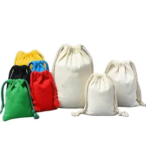Ulikeke定制标志亚麻棉拉绳袋可重复使用有机织物礼品袋便宜