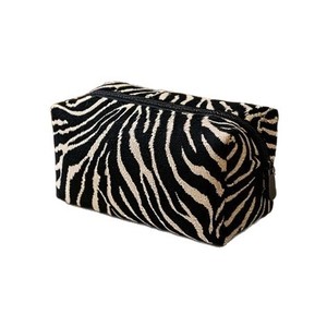 Nueva Bolsa de <span class=keywords><strong>Maquillaje</strong></span> con Estampado de Cebra de Chenilla, Bolsa para Lápiz Labial, Gran Capacidad, con Cierre, Portátil, Lavable, Elegante, para Viaje - Product Image 5