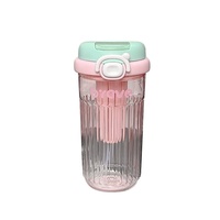 Nouvelles bouteilles d'eau en plastique portables avec paille intégrée, tasse à café et à eau de 550 ml avec filtre