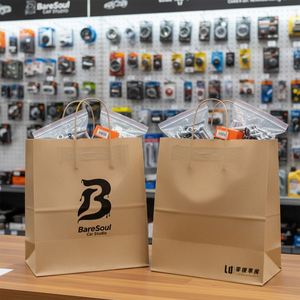 Custom Printed Disposable Eco-Friendly <b>Biodegradable</b> Recyclable Printed Twisted Handles for Car <b>Paper</b> Bags with Your Own logo - Product Image 2