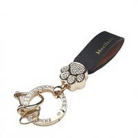 Nouveau porte-clés pendentif griffe d'ours orné de diamants, style coréen élégant, subtilement luxueux, en cuir, pour clé de voiture, cadeau, fabriqué en Chine