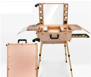 New Trolley Cosmetic Professional Makeup Case Rolling Luggage with LED <strong>Light</strong> Multi-function Trolley <strong>Suitcase</strong> - Product Image 4