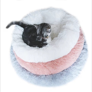 Custom <b>Cat</b> Bed Round Faux Fur Fill Non Slip <b>Mat</b> For <b>Cats</b> Pet Bed CWW 002 - Product Image 4