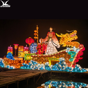 Lanterne Cinesi Giganti in Tessuto di Seta, Fatte a Mano per Mostre ed Esposizioni di Capodanno, dalla Fabbrica di Lanterne di Zigong - Product Image 6