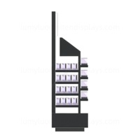 Présentoir sur pied en bois avec écran tactile LCD intelligent, système de poussée et éclairage LED pour la vente de cigarettes