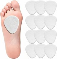 Lot de 12 coussinets métatarsiens auto-adhésifs en feutre, 6 mm d'épaisseur, pour la métatarsalgie, le neuroma de Morton et la protection de l'avant-pied