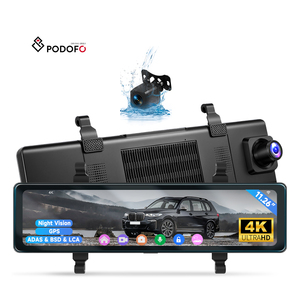 Видеорегистратор Podofo с двумя камерами, 11,26 дюйма, 4K и 1080P, автомобильный монитор DVR, ночное видение, Wi-Fi, задняя камера + датчик гравитации, ADAS, BSD и LCA - Product Image 1