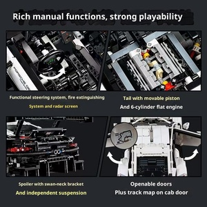 Bloques de Plástico Compatibles para Coche Deportivo, Modelo Educativo de Ensamblaje, Coche de Carreras a Control Remoto, Juguete Unisex, Regalo - Product Image 3