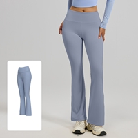 Yutuo Sport Leggings mit individuellem Logo, hoher Taille, elastisch, schnelltrocknend, atmungsaktiv, nahtlos, einfarbig, Jogginghose, Po-Lifting-Effekt, für das Fitnessstudio