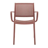 Chaise de salle à manger empilable en plastique rouge foncé - Design contemporain pour la maison, le bureau et l'appartement
