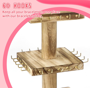 Espositore <span class=keywords><strong>per</strong></span> Bracciali - Espositore Rotante in Legno a 3 Livelli <span class=keywords><strong>per</strong></span> Bracciali, Espositore a Forma di Albero <span class=keywords><strong>per</strong></span> Esposizioni - Product Image 5