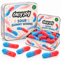 Petits paquets de vers halal pour les rayons des supermarchés, bonbons gélifiés moelleux avec options de marque privée