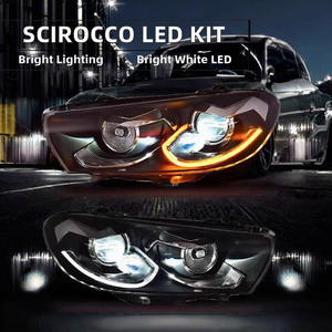 Ricambi Auto per Volkswagen <span class=keywords><strong>Scirocco</strong></span> 2008-2018 Nuovi Fari a LED 1.8T 2.0T con Lente Proiettore 6000k e Indicatore di Direzione DRL - Product Image 2
