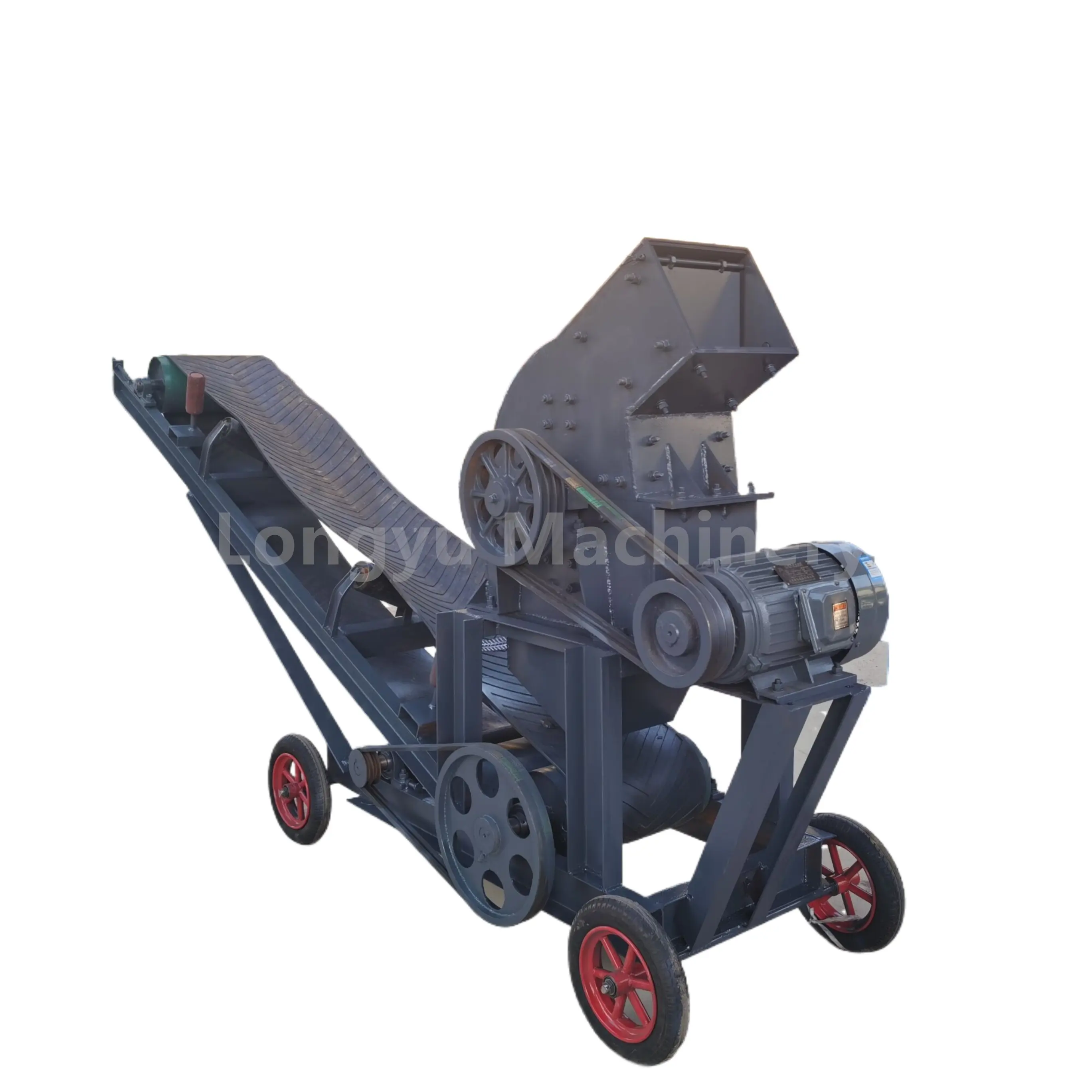 Mini triturador de martelo com motor diesel portátil, triturador de pedra móvel em pequena escala, preço de máquina de trituração de minério de carvão
