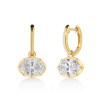 Boucles d'oreilles pendantes ovales en plaqué or avec zircon cubique, bijoux de luxe pour femmes