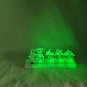 Glass Acrylic clear Locomotive Train Decor Train Decor Set for Christmas Party <b>Kids</b> Gift Set Under Christmas Tree Decorations - Product Image 3