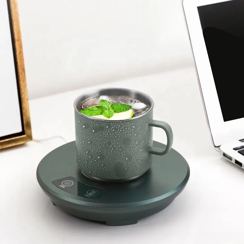 2 In 1 akıllı masaüstü USB hızlı ısıtma ve soğutma fincan altlığı içecek kahve kutu kupa soğutucu isıtıcı