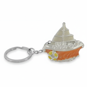 Portachiavi in Metallo Personalizzabile a Forma di Barca a Vela con Design Colorato, Senza Scatola - Product Image 2