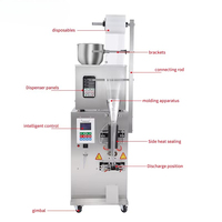 Machine de formage de rouleaux de film plastique multifonctionnelle pour l'emballage automatique de sachets de thé, de poudre et de café, avec scellage arrière, capacité 1-100g