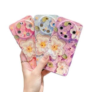 Imd Retro Olieverfschilderij <span class=keywords><strong>Blu</strong></span> Ray Bloemen Beschermende Schokbestendige Mobiele Telefoon <span class=keywords><strong>Case</strong></span> Voor Huawei Mate60 60pro Imd Tpu Pc Telefoon Hoesje - Product Image 1