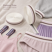 Bande élastique en nylon rayée personnalisée 40MM avec fil doré métallique, ruban élastique jacquard pour sous-vêtements, ceintures, poignets et couture de vêtements