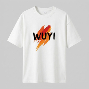 เสื้อยืดกราฟิกสีขาวพรีเมียมทรงโอเวอร์ไซส์สำหรับผู้ชาย สไตล์สตรีทแวร์ ไหล่ตก พิมพ์ลายศิลปะแบบ Brushstroke ผ้าฝ้าย 100% เสื้อยืดแฟชั่นฤดูร้อน - Product Image 1