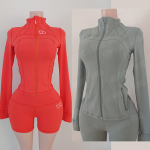 Yoga High Quality Women Tracksuit Set <strong>Long</strong> Sleeve Turtleneck <strong>Jacket</strong> With Front Zipper Fitness <strong>Top</strong> Yoga Leggings
