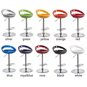<span class=keywords><strong>Chaise</strong></span> <span class=keywords><strong>de</strong></span> <span class=keywords><strong>bar</strong></span> commerciale en plastique ABS <span class=keywords><strong>jaune</strong></span>, rouge, bleu, noir, blanc, colorée, avec base métallique et vérin à gaz pour restaurant - Product Image 3