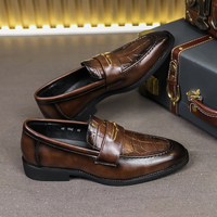 Chaussures habillées classiques italiennes bleues pour hommes, mocassins rouges pour mariage, bureau, affaires, chaussures formelles pour hommes