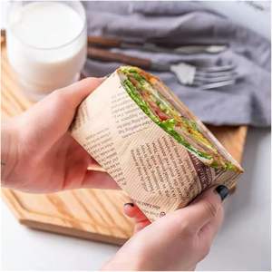 Papier d'emballage pour hamburgers, résistant à la graisse et à l'humidité, de qualité alimentaire, pour le pain et les biscuits, avec logo personnalisé - Product Image 3