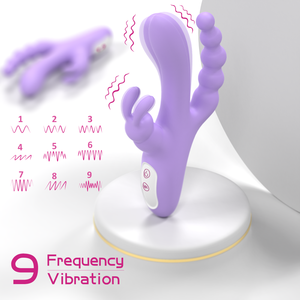 Produk baru silikon medis + ABS 9-frekuensi getaran g-spot dan getar Stimulus kelinci Anus - Product Image 6