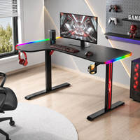 Escritorio de Juegos Moderno y Grande Personalizado, Escritorio de Computadora en Forma de L con RGB y Portavasos