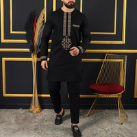 Maßgeschneiderte Herren-Hochzeitsanzüge im Traditionellen Muslimischen Afrikanischen Stil, 2-teiliges Set mit Langarm-Hemd und Hose, ODM mit Eigenem Logo oder Design