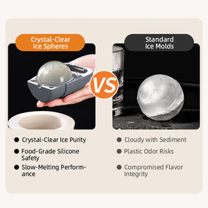 قالب هوكي ويسكي خالي من مادة Bpa لهوكي الجليد من الدرجة الغذائية قوالب هوكي مكعبات الثلج الكبيرة المخصصة ، قوالب مستديرة لمكعبات الثلج ذاتية الصنع مع غطاء - Product Image 5