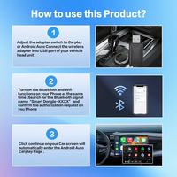 Kaiwo 2026 Dongle CarPlay Android Auto sans fil 2-en-1 haut de gamme WiFi 6 BT 5.4 5GHz Plug & Play Garantie 1 an Modèle portable