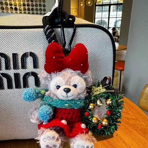 Hot Sale <b>Xmas</b> Purple Bear Plush Keychain Toy Cartoon Plush Toys 4inch Stuffed Animal Toys Claw Machine Toys for Kids Party <b>Bag</b> - Product Image 1