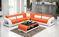 Ensemble de canapé sectionnel en cuir moderne en forme de L de haute qualité en cuir véritable pour meubles de salon à la maison