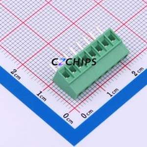 MX128-2.54-08P-GN01-Cu-Y-A Screw Terminal Block Through hole Component (THT),P=2.54mm Connector 1x8P 2.54mm Green Through Hole - Product Image 1