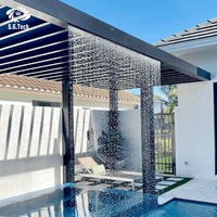 Fontaine à eau en cascade LED multicolore en acier inoxydable 304 de grande taille, directement de l'usine, moderne, pour hôtel, jardin extérieur, piscine
